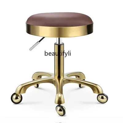 

LX37new Beauty Chair Spinning Lift round Barber Chair Master Stool round Pulley Teacher ChairssSSS