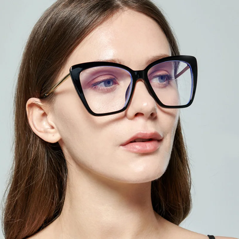 Classic Anti Blue Light Cat Eye Glasses Women Brand Designer Spring Leg Prescription Spectacles Frame Riding Eyeglasses Eyewear