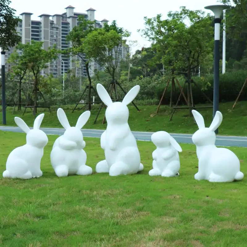 

Rabbit Street Garden Statues Waterproof Yard Xenomorph Molds Artificial Display Sculptures Designer Jardim Outdoor Decorations