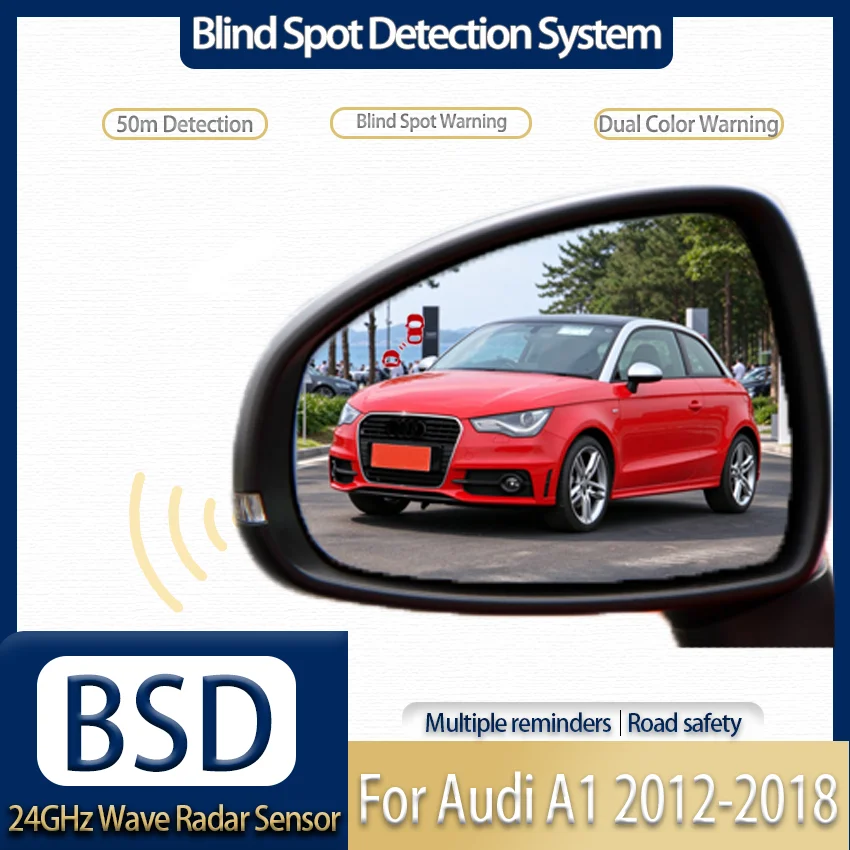 Dual Color Light & Buzzer Alert, Heated Mirror, Driving Safety Assist, Blind Spot Detection System for Audi A1 2012-2018