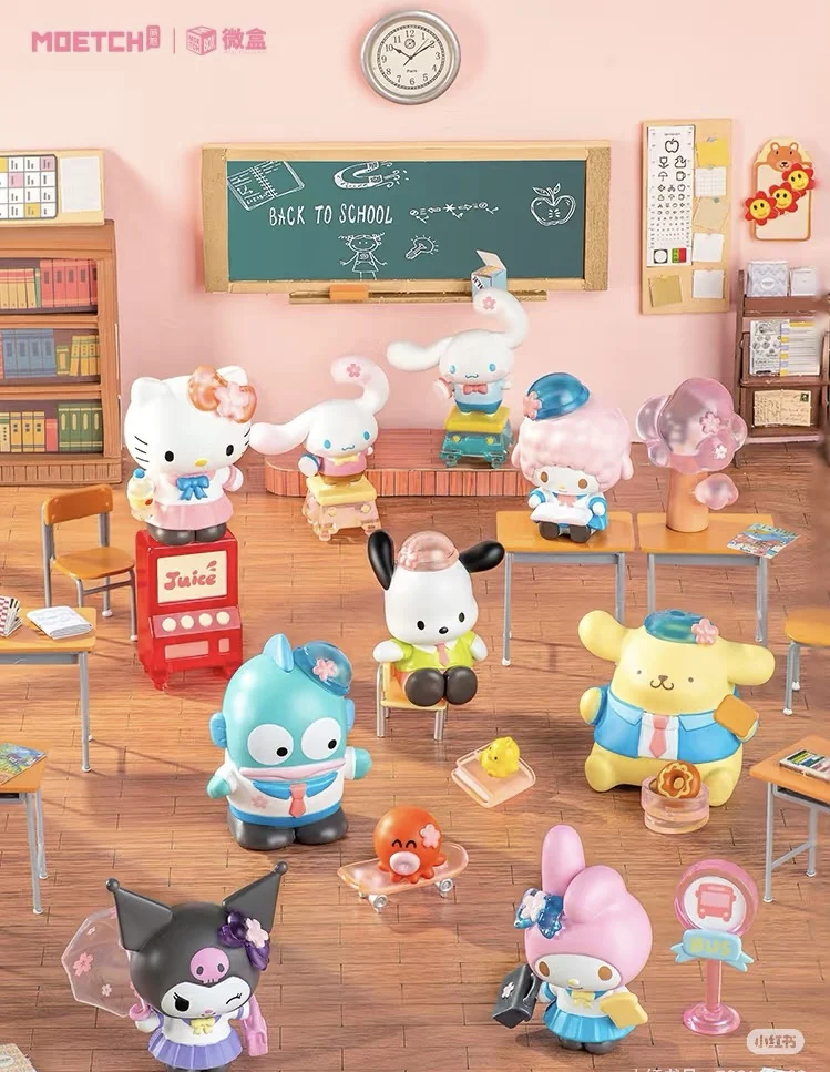 

Новая микро-коробка Sanrio Star Academy Hello Kitty, слепая коробка Kuromi, фигурка Pochacco, украшения, большое ухо, уродливая рыба, подарок на день рождения