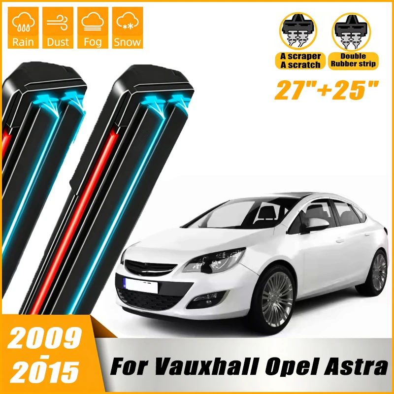 

Front Windshield Windscreen Wiper Blades For Vauxhall Opel Astra J GTC 2009 - 2015 2010 2011 2012 Window Rain Brushes 27"+25"