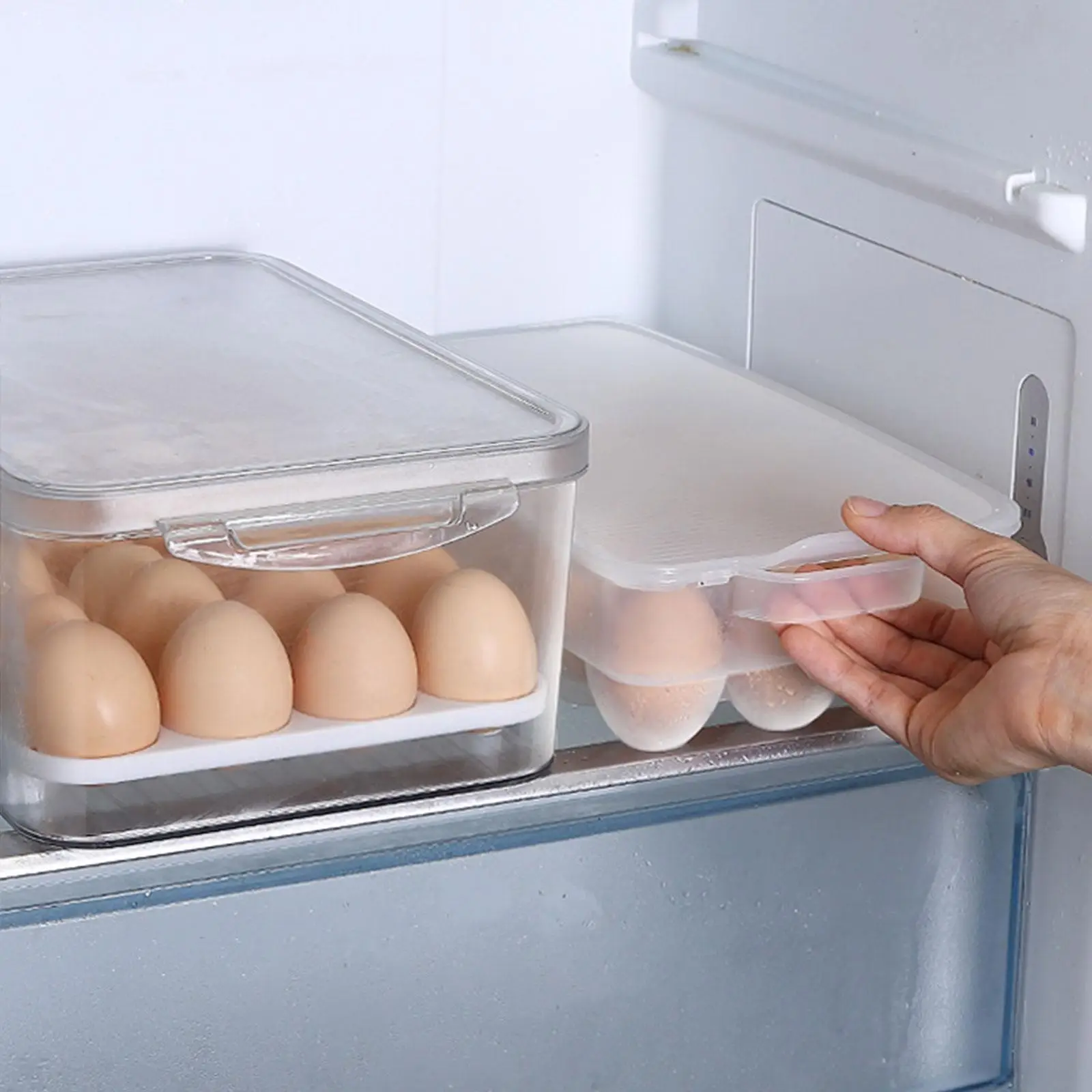 Clear Transparent Egg Storage Box Refrigerator Egg Organizer Refrigerator