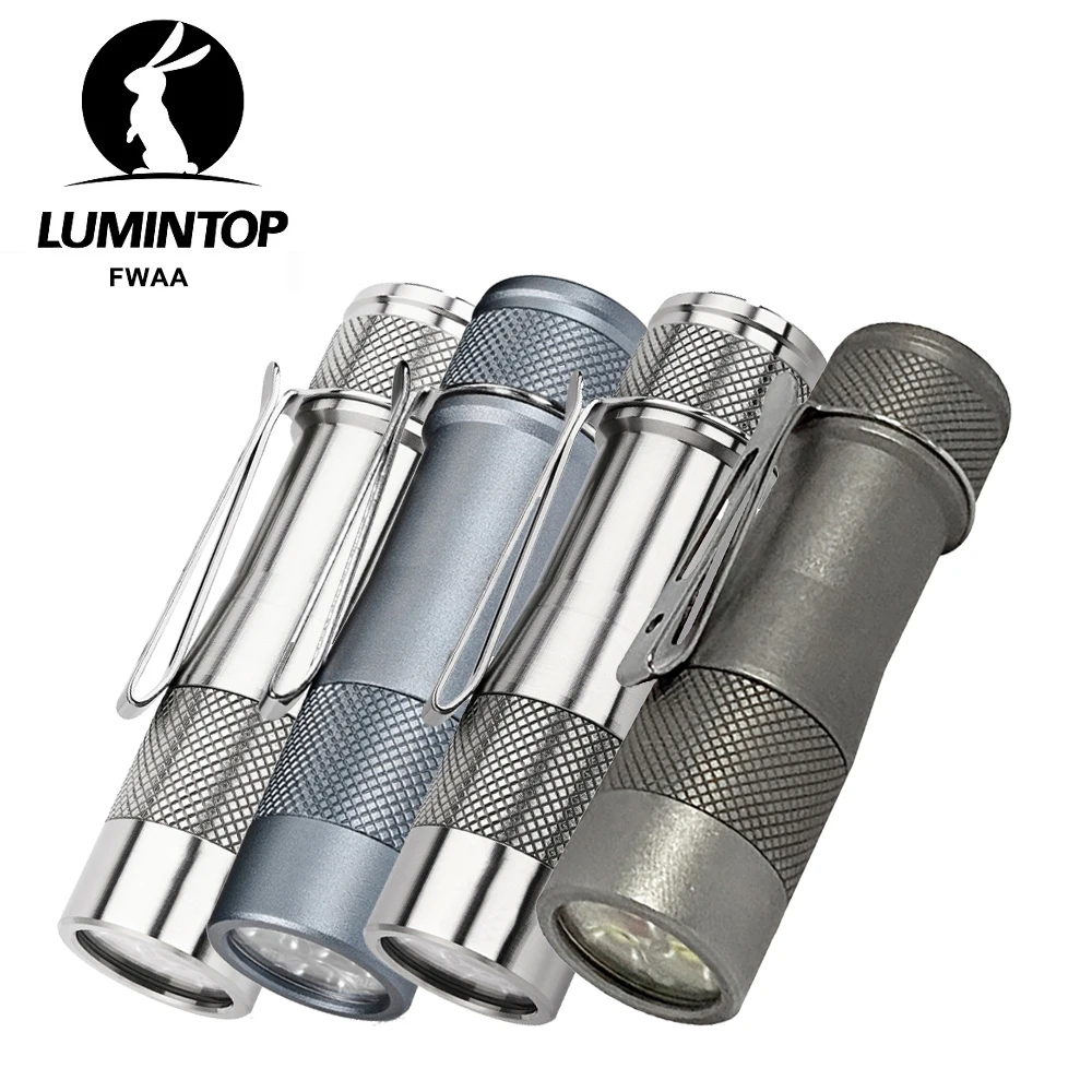 EDC LED Flashlight Aluminum Titanium Outdoor Floodlight Anduril UI Electronic Tail Switch Camping Lantern 4000K Light Torch FWAA