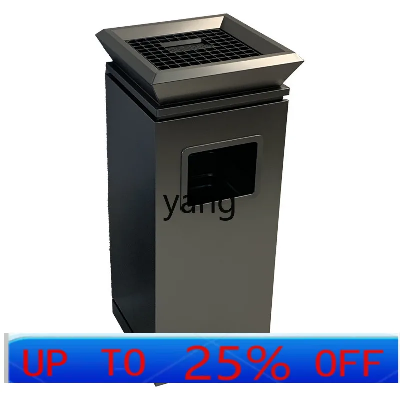 lmm stainless steel trash can Hotel lobby vertical commercial trash can with ashtray