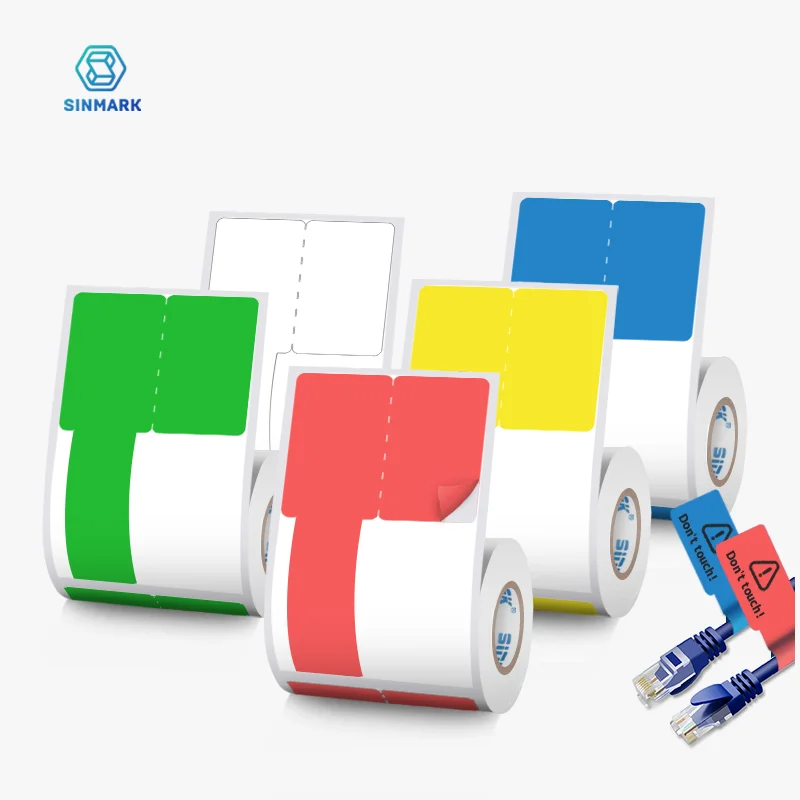 Color Cable Labels Labels for Cable Management Self-Adhesive Labels Wire Marking Tape Suit for Phomemo SINMARK Thermal Printers