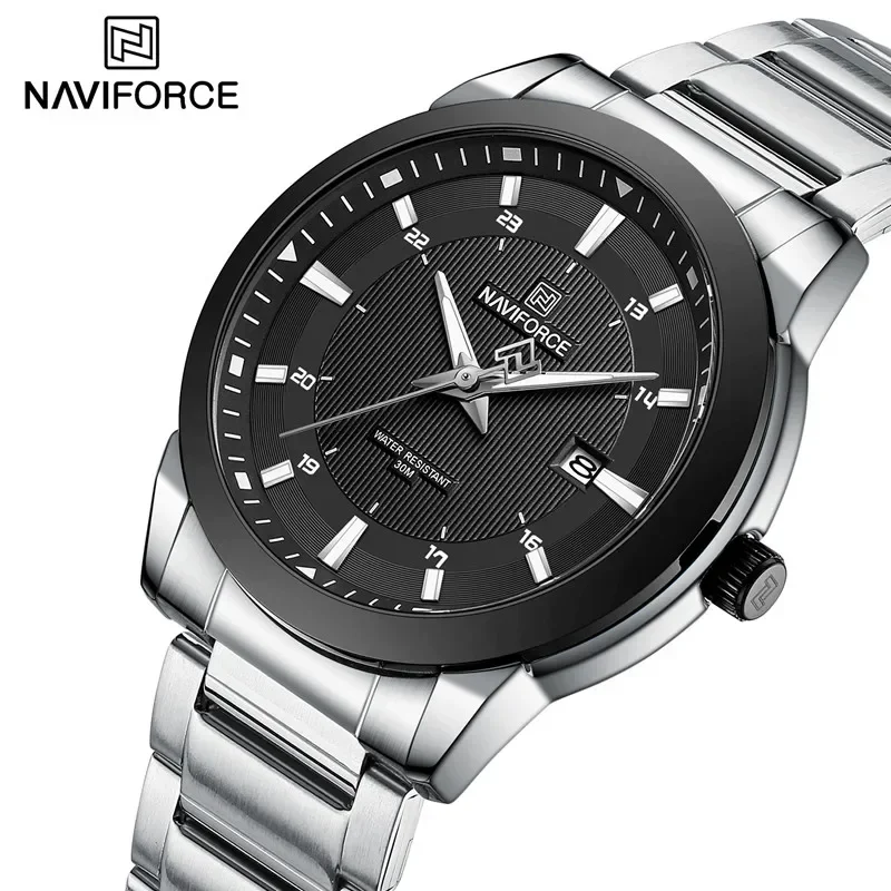 NAVIFORCE NF8029 New Fashion Men Luxury Watch Business Waterproof Male Stainless Steel Quartz Wristwatch Date Luminous Clock