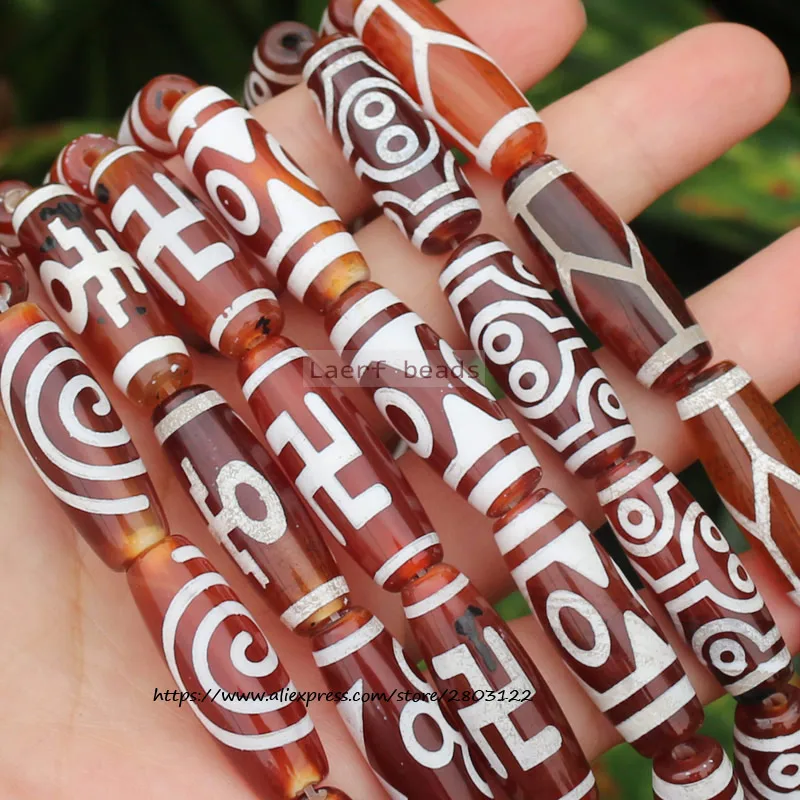 3pcs Natural Red Agate 28-30mm Many patterns Tibet Dzi Beads,Lucky Symbol,Powerful Amulet,For DIY Jewelry Making !