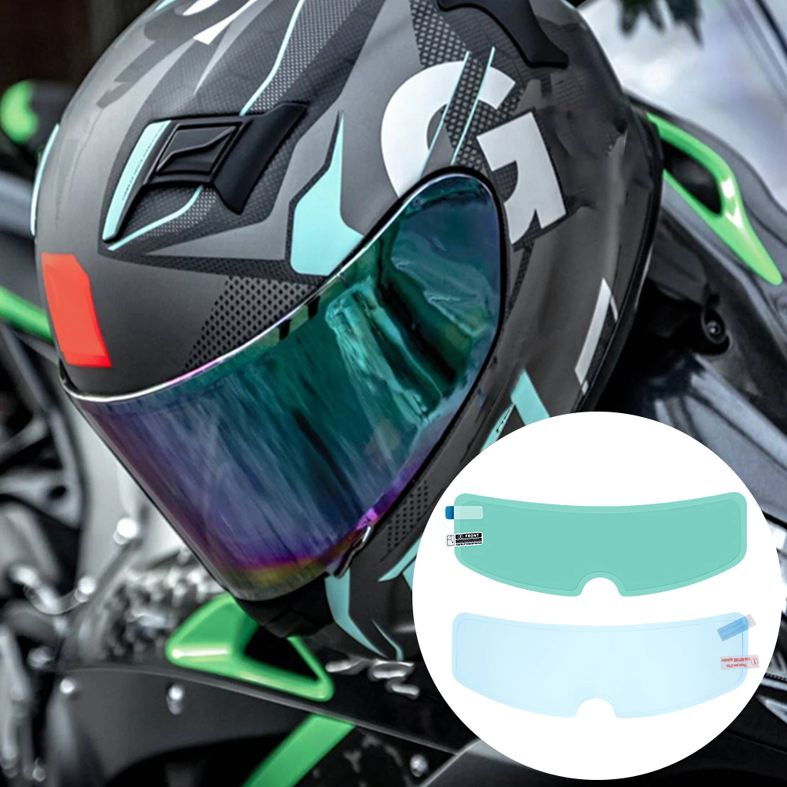 

1 комплект противотуманной непромокаемой пленки для мотоцикла, универсальный водонепроницаемый защитный щиток для безопасности езды в туманной погоде