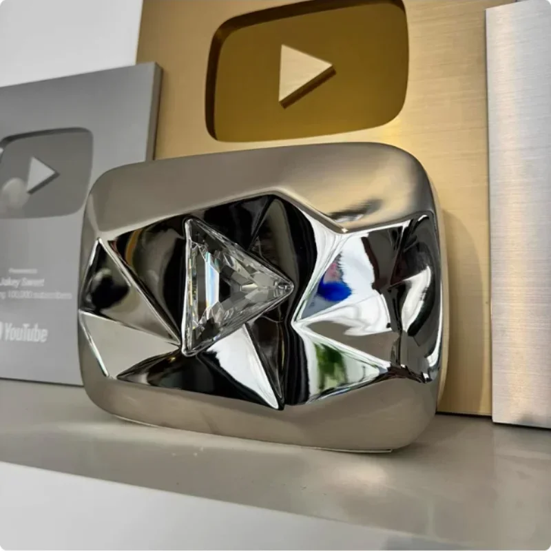 

DIY YouTube Play Button Award Medal Traditional Style Metal Diamond Plaque Trophy Painting Technology Fashion Souvenir