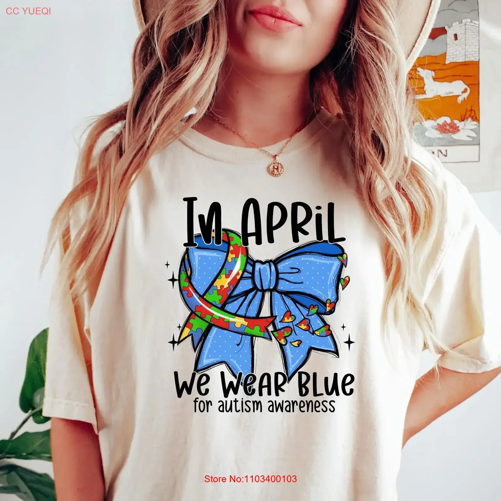 En avril, nous portons un t-shirt bleu pour la sensibilisation à l'autisme, style vintage, délavé, mode streetwear homme, polyvalent