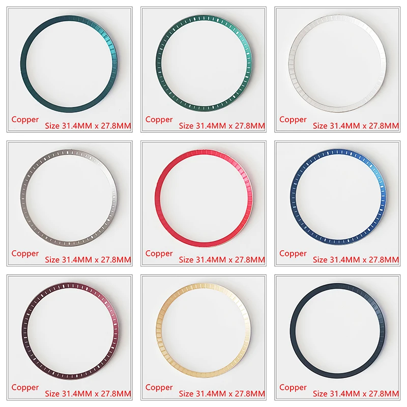 Reemplazo del anillo del capítulo del anillo del capítulo del cobre del reloj de 31,4x27,8 mm