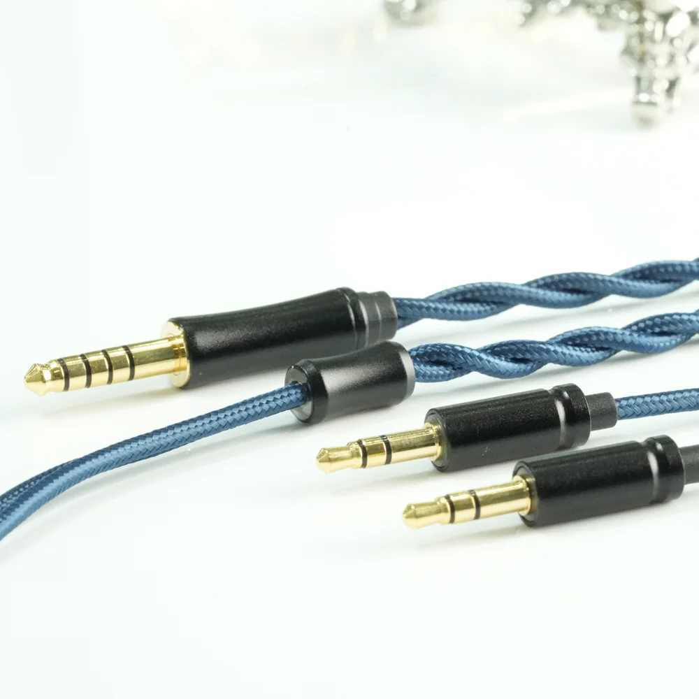 XINHS X18 2-adriges, versilbertes Einzelkristall-Kupfer-Kabel für Kopfhörer mit Koaxial-HD650/1-zu-2-Buchsen, Dual-3,5-mm/4,4-mm-Balancenkabel – Detail 5