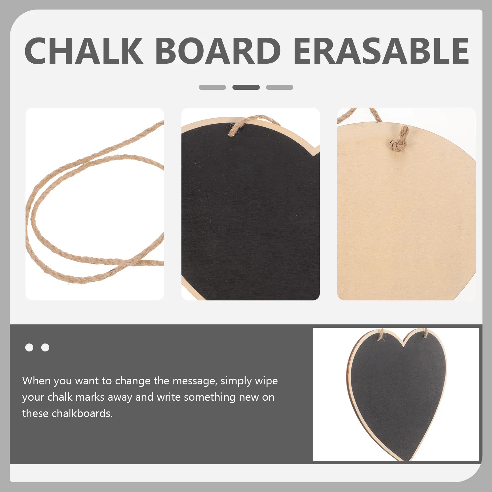 

Mini Wooden Chalkboard Sign Easy Hang Memo Board Reusable Door Message Board for Restaurant Office Chalkboard Sign