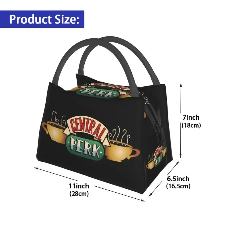 Central Perk Friends Insulated Lunch Tote Bag for Women TV Show Portable Cooler Thermal Bento Box Work Travel