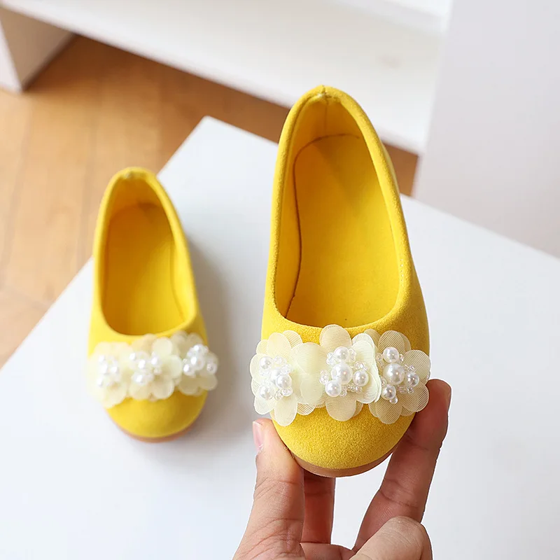 

New Spring Fall Kids Shoes Flowers Non Slip Flat Dance Girls Princess Shoes Soft Sole Comfort Durable Children flat Shoes