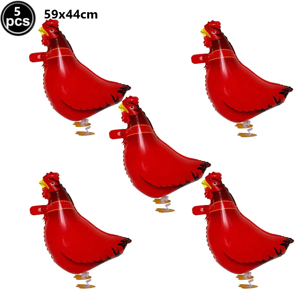 5Pcs Walking Duck Balloon Duck Shape Foil Balloon Farm Animal Chicken Duck Foil Ballon for Birthday Baby Shower Party Decoration