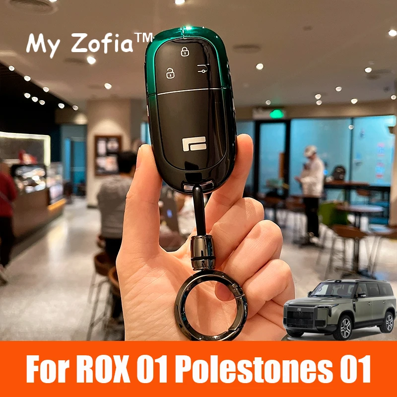 

Car Smart Key case Protector Cover Fit For ROX 01 Polestones 01 2023 2024 2025 Zinc Alloy Protect Cover Key Holder Accessories