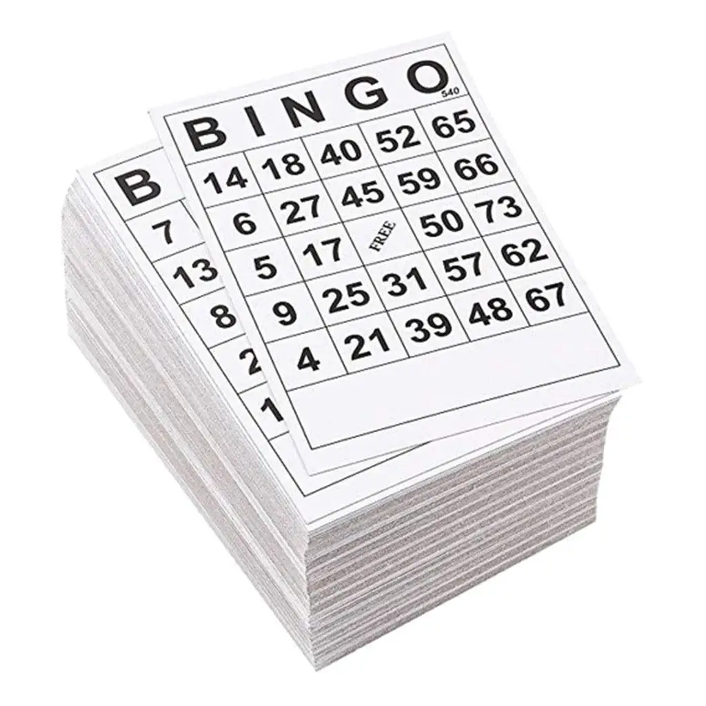 60 sztuk papierowych kartek BINGO Game 60 arkuszy 60 kart bez