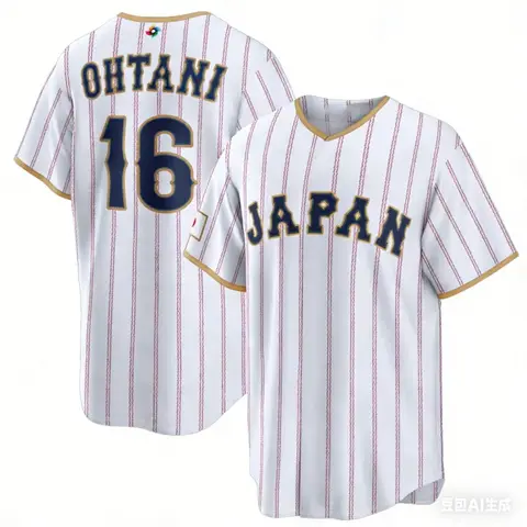 2026 Japan Baseball Jersey Ohtani 16 Men's White Pinstripe WBC Baseball Shirt Short Sleeve Fan Version Sportswear