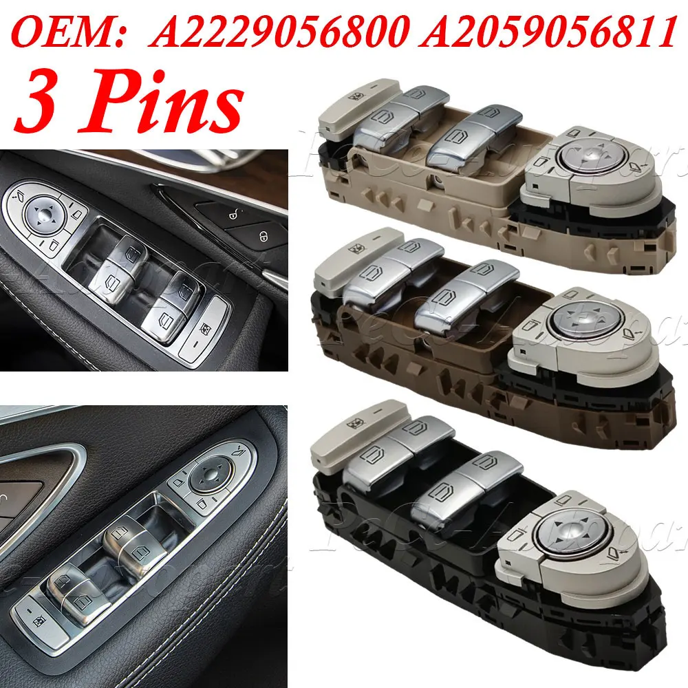 A2229056800 A2059056811 2229056800 2059056811 Power Window Switch for Mercedes-benz W205 W253 W213 W222 C E Class 4 Door Saloon