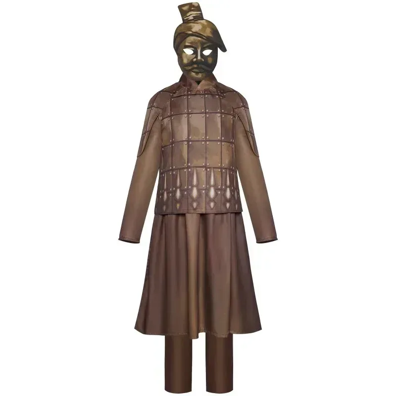 Jogerli Halloween Cosplay Costumes Qin Shi Huang Mausoleum Horses Cos Terracotta Warriors Suit Bodysuita;k6;8',