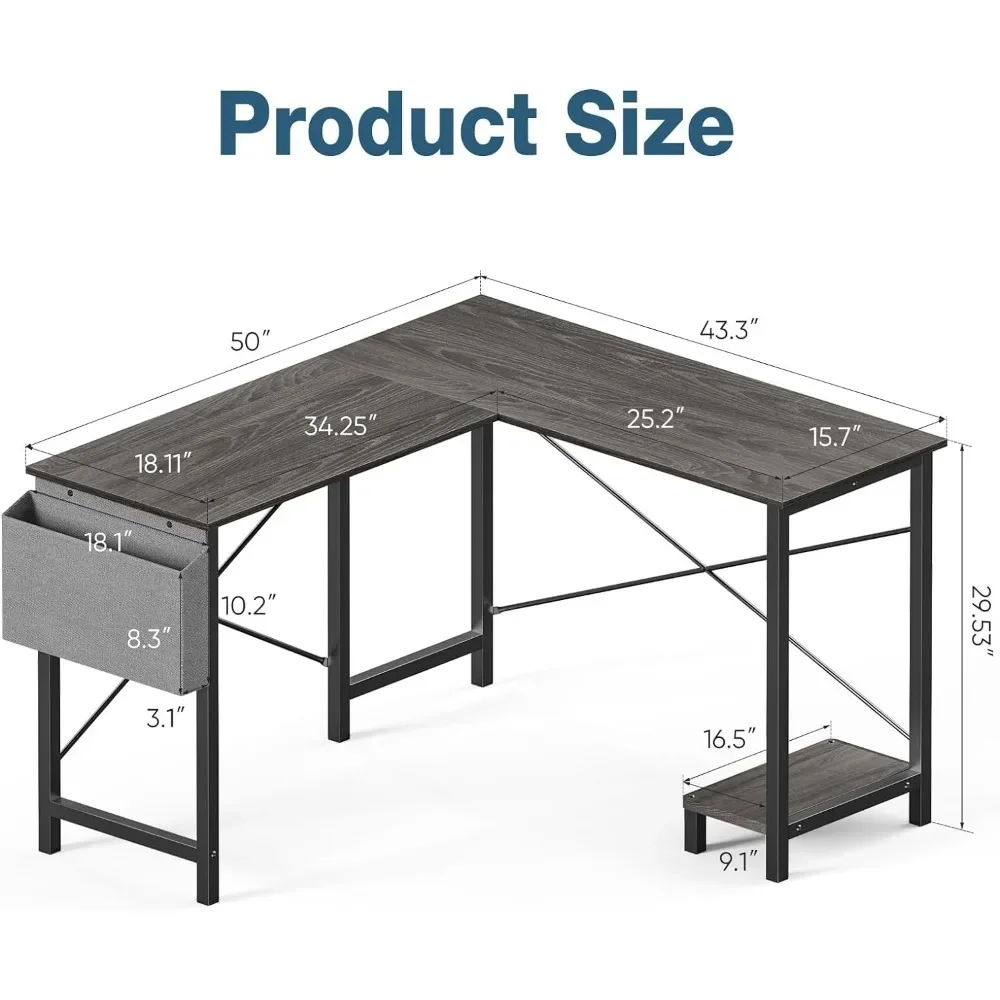 Computer Desk - Gaming Corner Office Writing  Wooden Table Desk