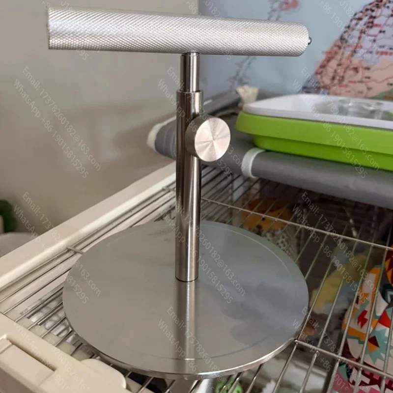 オウム用デスクトップスタンド、完全金属製トレーニングパーチ（鳥用）