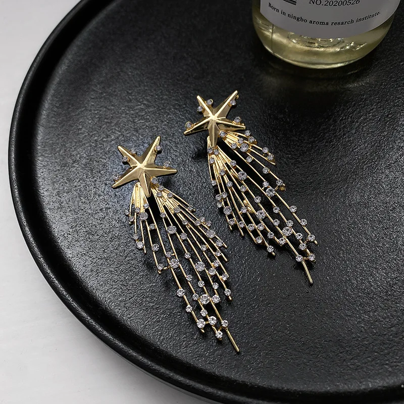 Exaggeration Fashion Big Star Dangle Drop Earrings For Women Ladies Statement Pendant Earrings 2024 New Pendientes