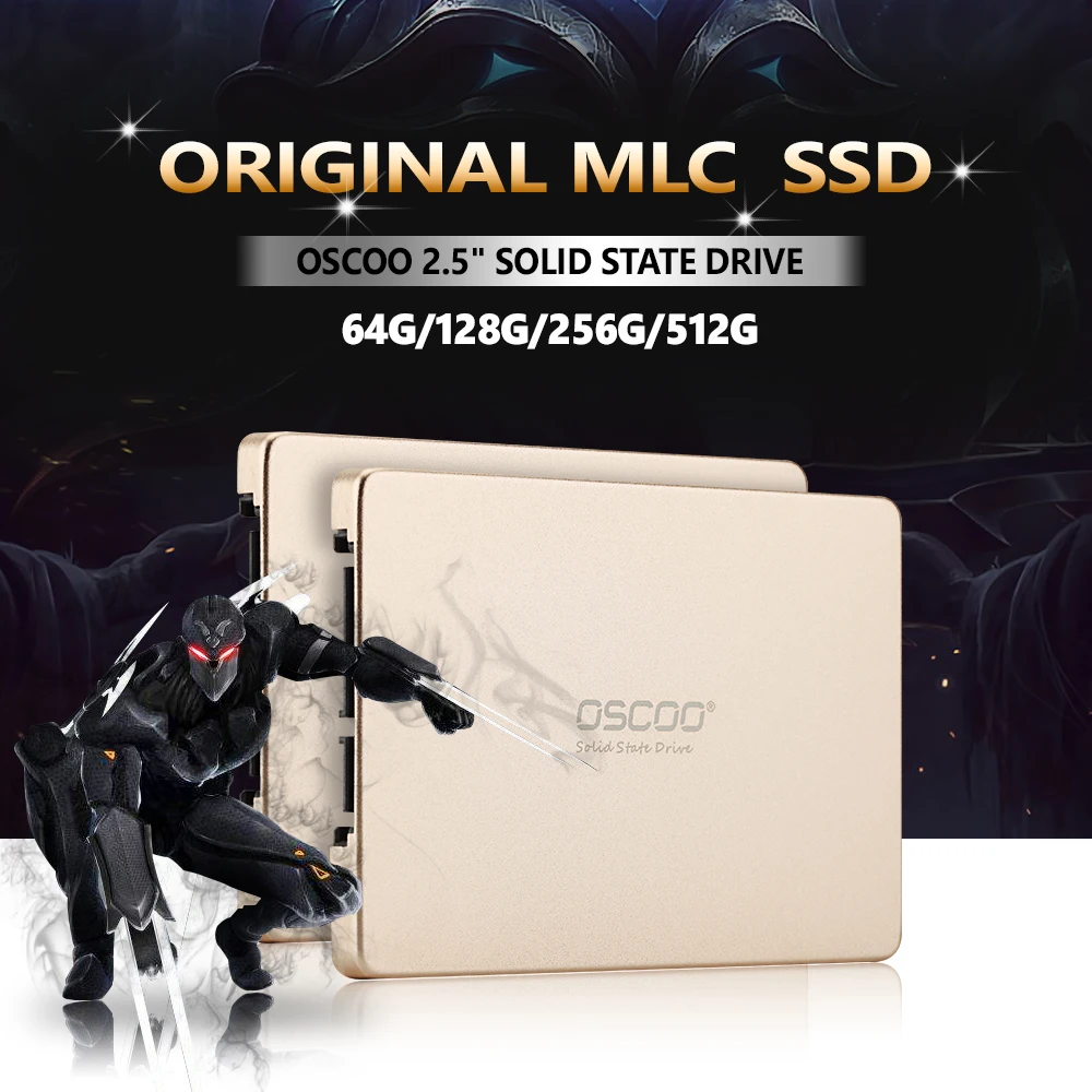 OCOO-SSD Disco rígido para desktop, laptop, disco de estado sólido, MLC original, 2.5 ", 256GB, 512GB