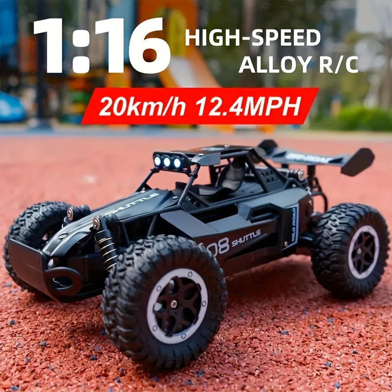 Coche de Control remoto 2WD de alta velocidad, 20 KM/H, escalada todoterreno con luz LED, frecuencia de 2,4G, juguete para regalo para niños y niñas
