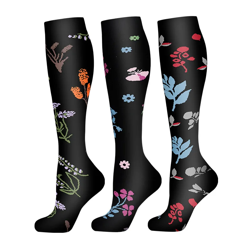 3/6 Paar Kompressionssocken Outdoor-Sport Reiten Kompresse Stretchstrümpfe Krankenschwester Wadendruck Beinsocken Geschwollene Krampfadern – Detail 13