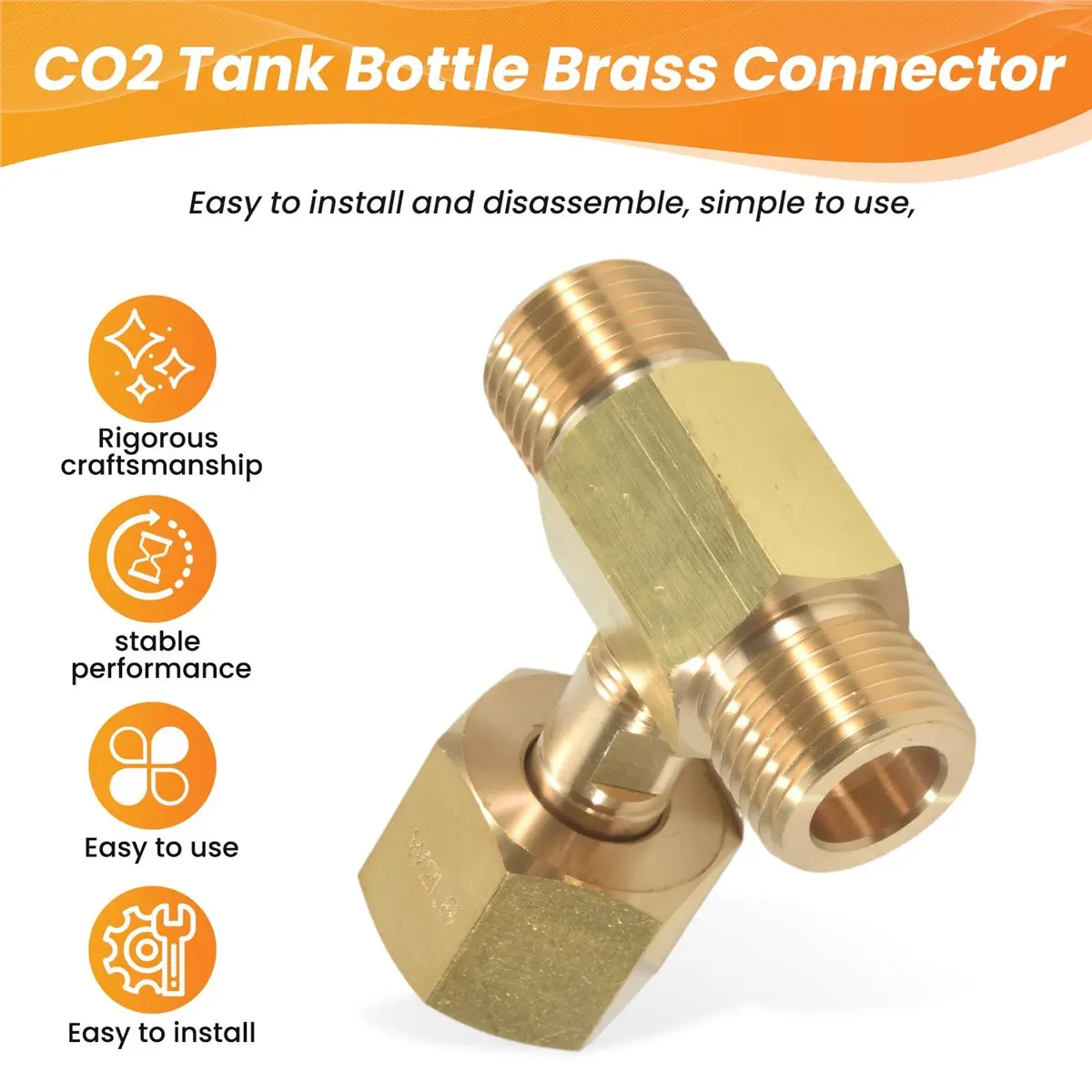 【abfs】w218-14-co2タンク用真鍮製三方継手、3方向コネクター、ビール、自家製ビール、水槽用充填アダプター