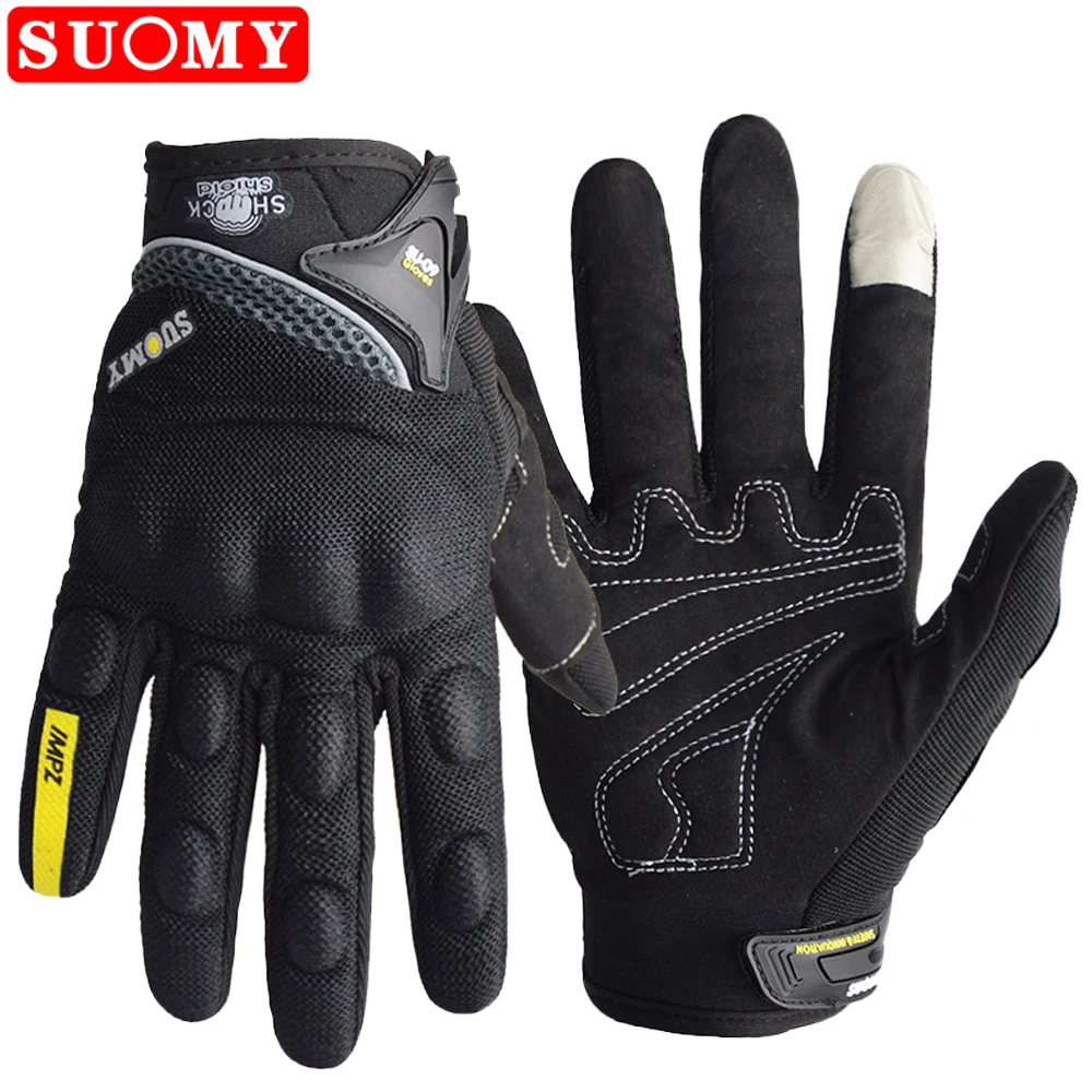 SUOMY Damen Lila Motorradhandschuhe Touchscreen Vollfinger Racing/Klettern/Radfahren/Reiten Sport Winddichte Motocross-Handschuhe