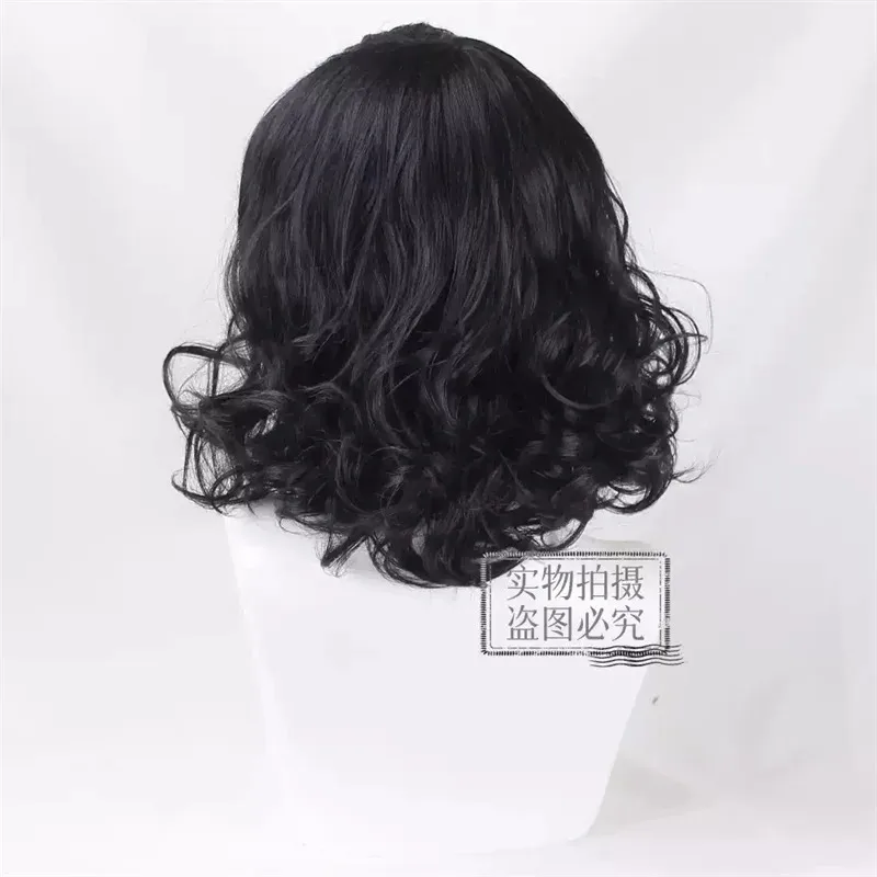 Peluca de Cosplay de Michael Jackson, juego de rol de Michael, peluca de pelo negro rizado medio largo, pelucas de Cosplay para disfraz de Halloween