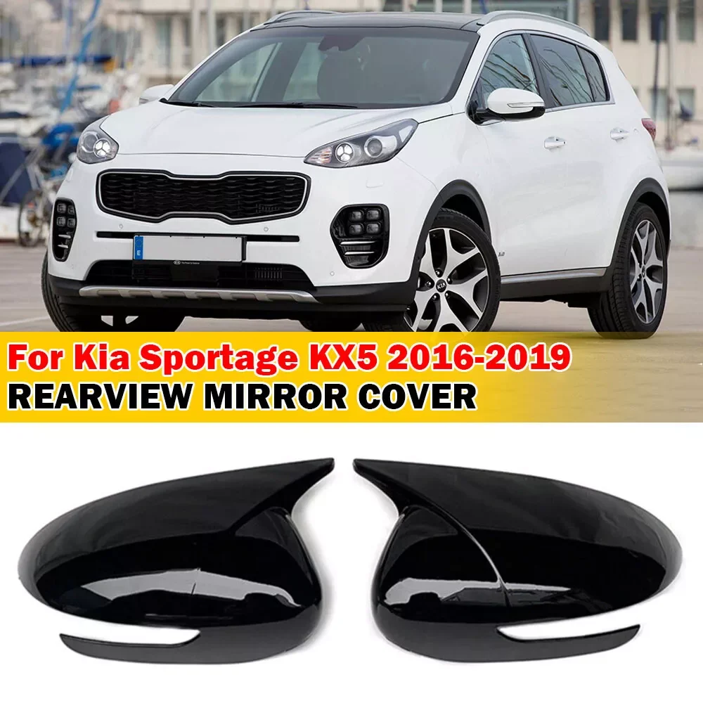 

For Kia Sportage KX5 2016-2019 Car Sticker Rearview Side Mirror Cover Wing Cap Exterior Case Trim Accessories Vehicle Decoration