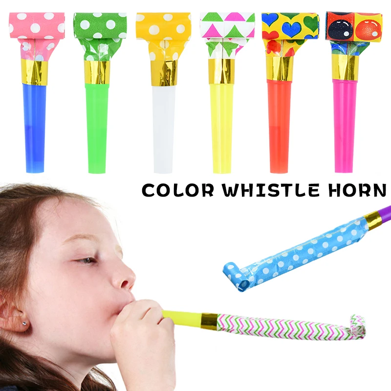 10pcs Colorful Whistles Toy Children Blowing Dragon Whistle Blow Roll Funny Toys Baby Party Game Birthday Favor Gift Toddler Toy