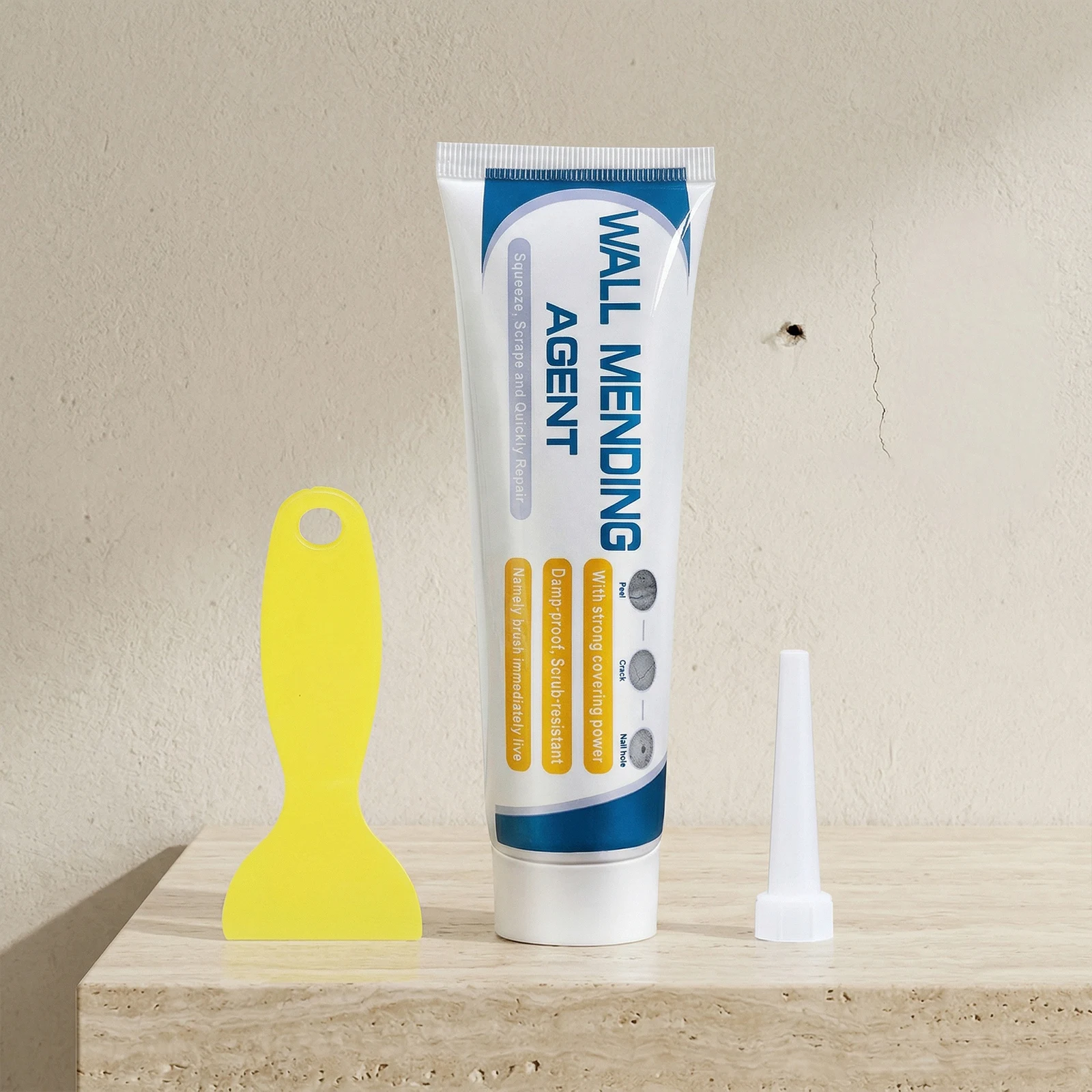 Wall Repair Paste with Scraper Strong Adhesion Paint Wall Surface Hole Fill Quick and Easy Solution for Home Walls