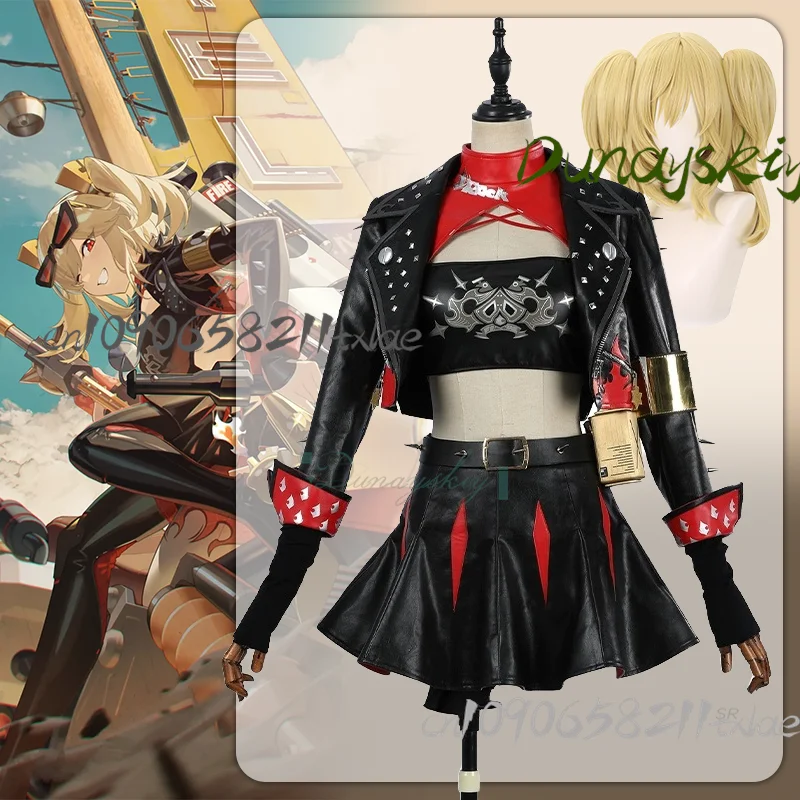 

Zenless Zone Zero Burnice Cool Sexy Women Cosplay Costumes Wig Lolita Dress Punk Gothic Jirai Kei Party Daily Halloween