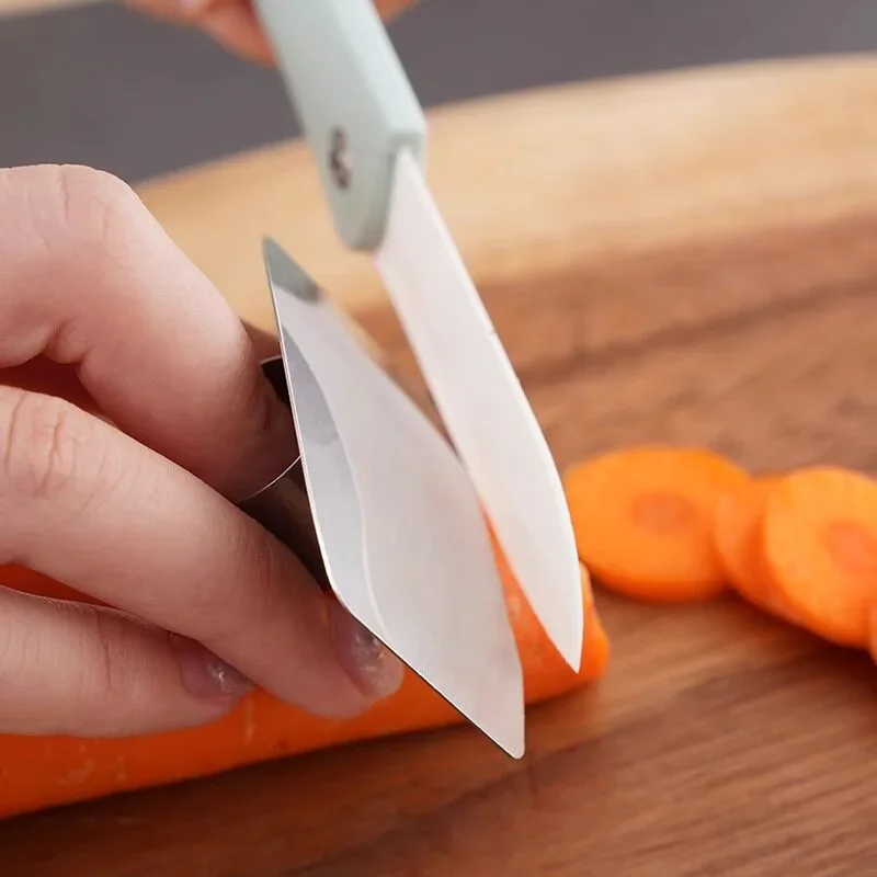 Finger Guard Safe Cutting Heavy Duty Stainless Steel Anti Cut Shield Anti Slip Grip Cooking Kitchen Tool Hand Protector Knife