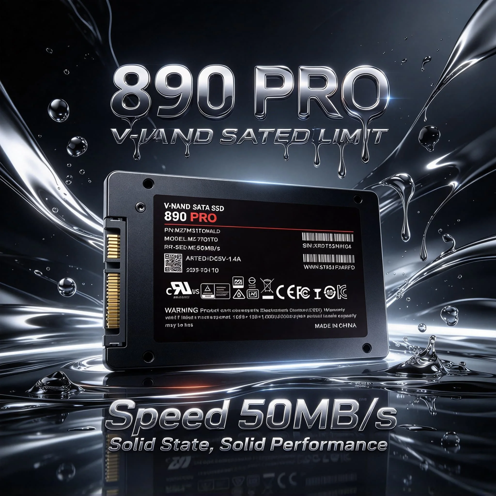 890 PRO Solid State Disk, 500GB/1TB/2TB/4TB, Embedded SSD, SATA III 2.5-Inch, HDD Hard Drive, Desktop, Laptop, Microcomputer. Ti
