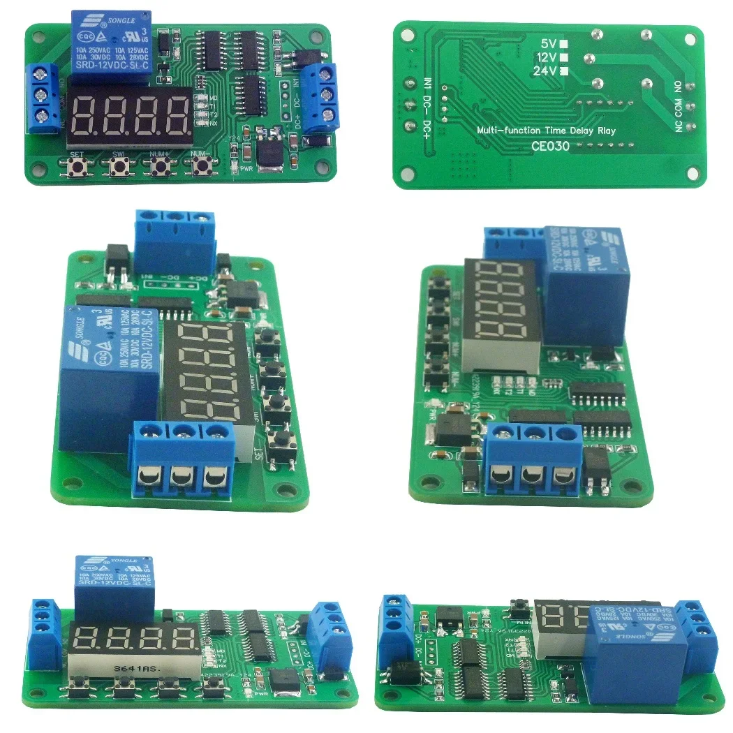 DC 5-24V ON/OFF Trigger Cycle Delay Multifunction Timer Relay Module Simple PCL Board CE030