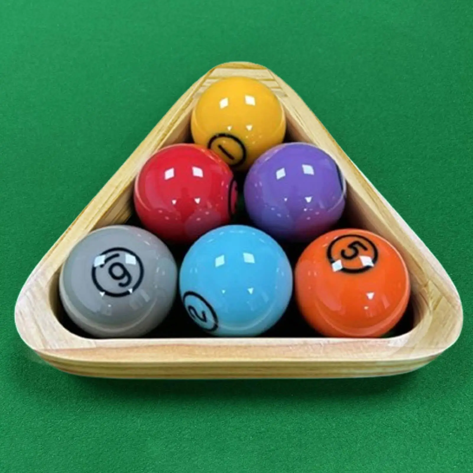 

Triangle Wooden Billiard Ball Rack Reinforced Edge Pool Table Equipment for Indoor Outdoor Gameroom
