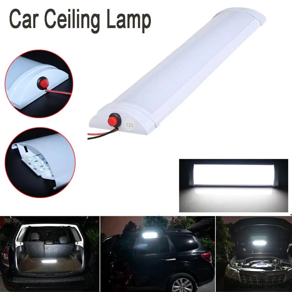 12V-80V White Touring Light Car Interior Cab Reading Camping Tent Lights Compartment Car Light Tube