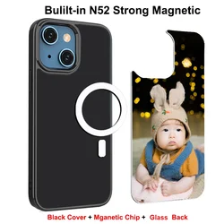 DIY Case for iPhone 17 Air 16 15 14 13 12 Pro Max Plus Cover Built-in Magnetic Chip Mag-safe Wireless Charge Custom Photo Shell