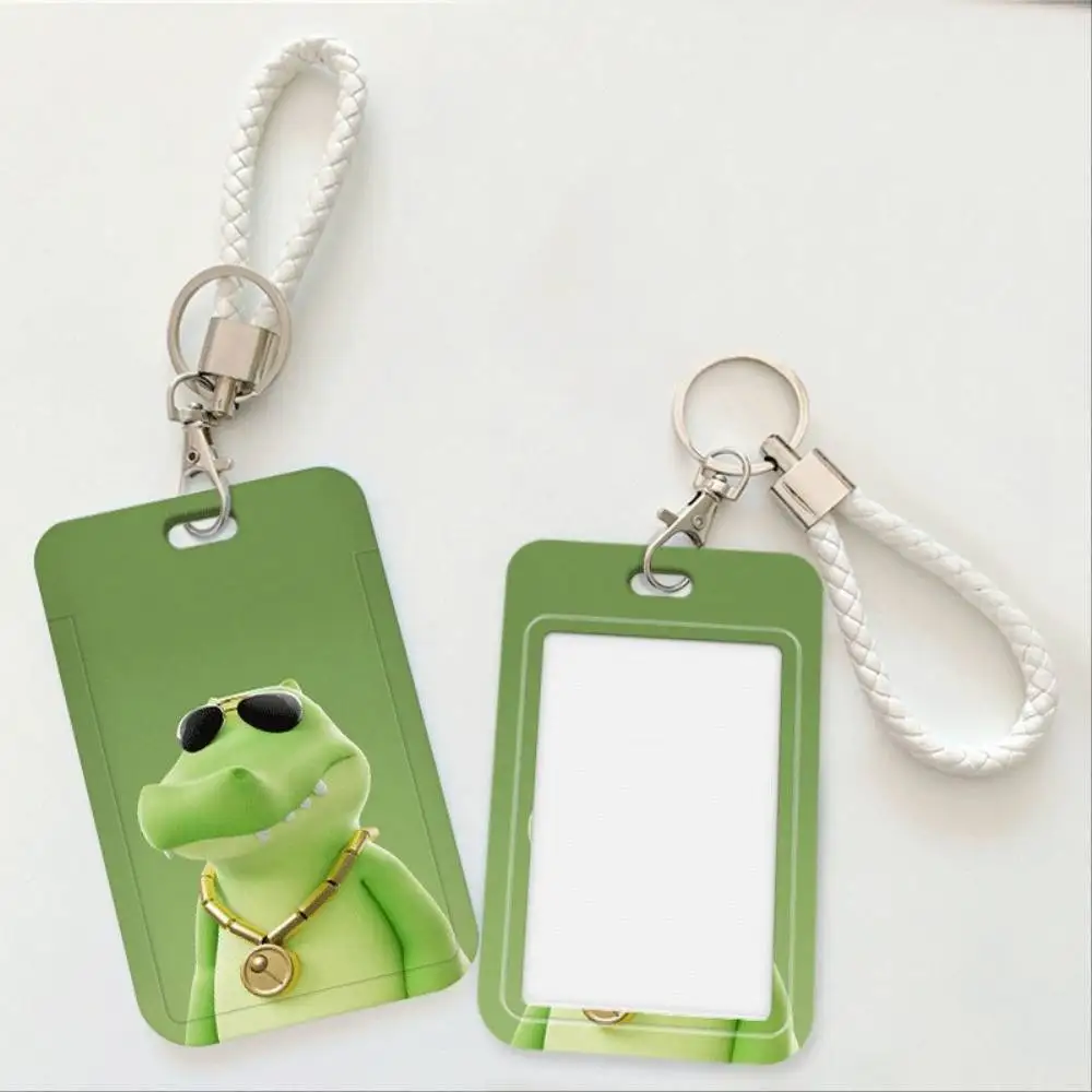 White Plastic Crocodile Shell ID Card Holder For Doctor Nurse Student Bus Bank Credit Card Holiday Gift