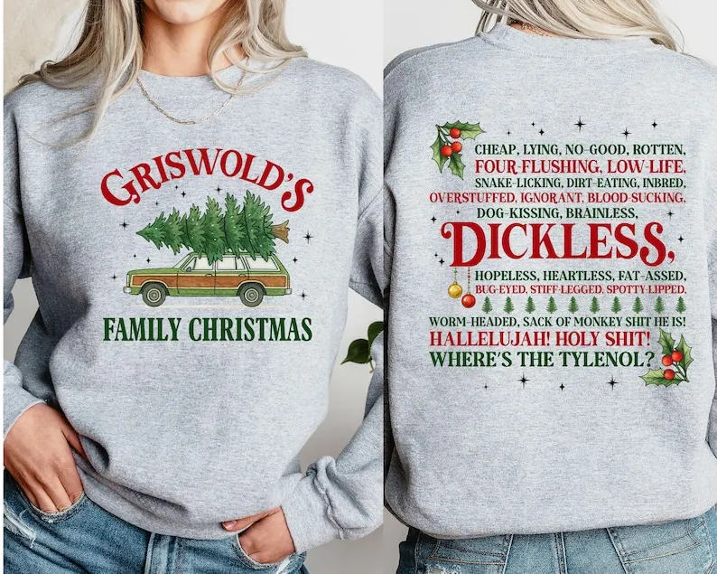 Sided Griswold Christmas Tree Movies Family Xmas National Lampoon Vacation Autumn and Winter Sweatshirt Warm Matching Hoodies