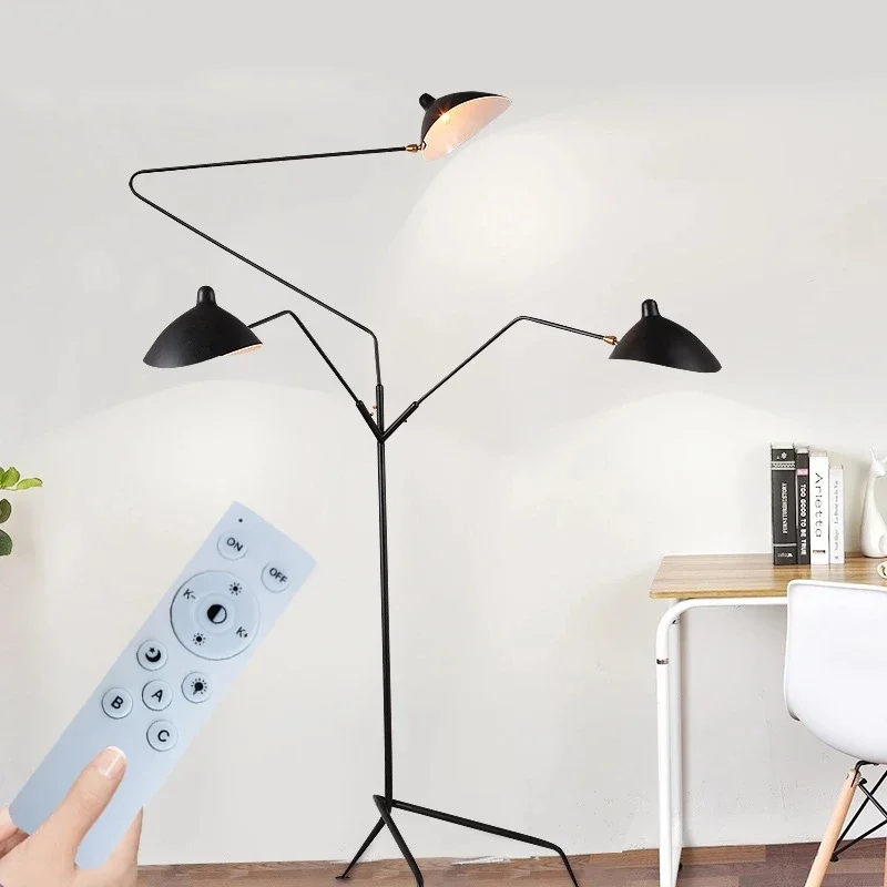 Remote Designer Tripod LED Floor Lamp Nordic Adjustable Spider Arm Standing Light Loft Industrial Living Bedroom Indoor Lighting