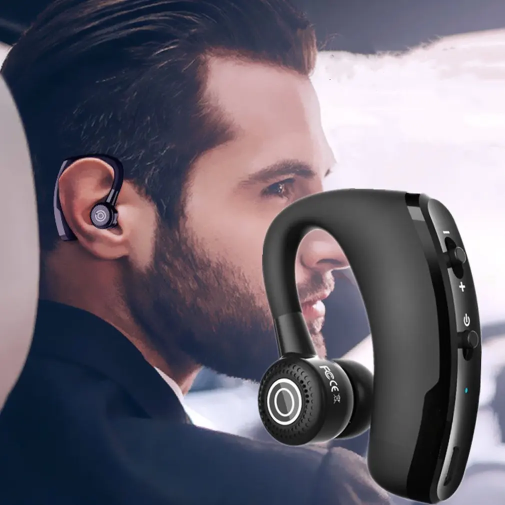 V9 Bluetooth 5.0 Wireless Earphones Hanging Ear Long Standby Sports In-Ear Noise Reduction Lightweight Headphones Dropshipping