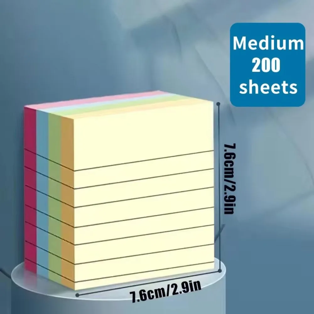 

200 Sheets Self-adhesive Line Sticky Notes N Times To Do List Memo Pad Paper Diary Schedule Student Writing Marker Notebook